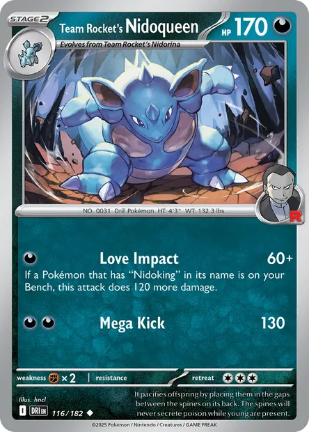 Team Rocket's Nidoqueen, Pokémon card DRI 116 — Destined Rivals set