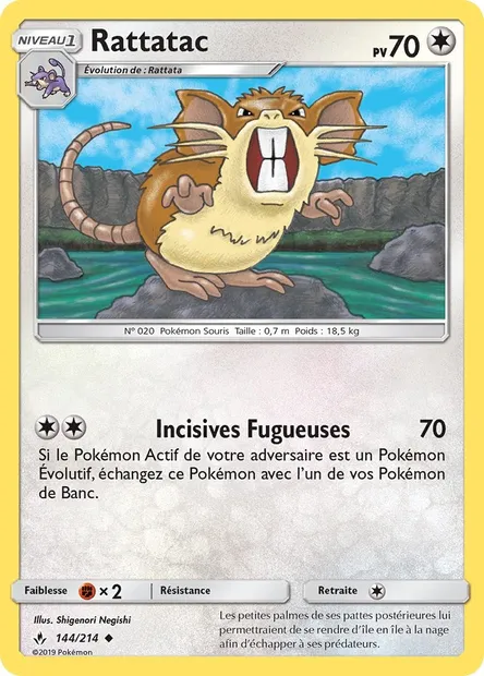 Rattatac, carte Pokémon UNB 144 — extension Alliance Infaillible