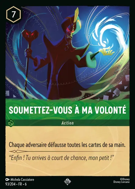 Soumettez-vous à ma volonté, carte Disney Lorcana CH6-093 — extension La Mer Azurite