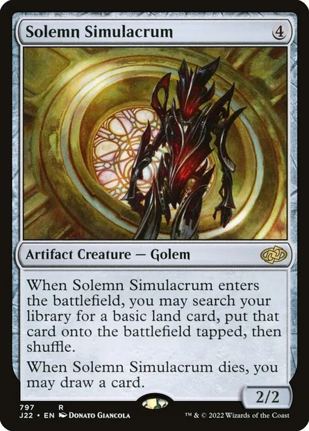Solemn Simulacrum, Magic card J22 797 — Jumpstart 2022 set