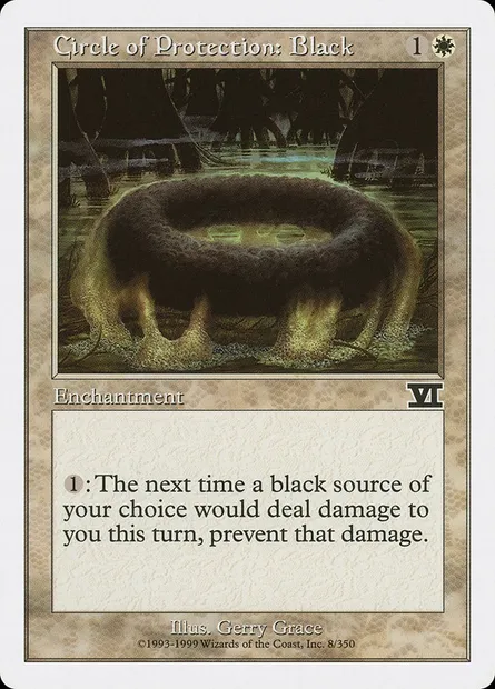Cercle de protection : noir, carte Magic 6ED 8 — extension Classic Sixth Edition