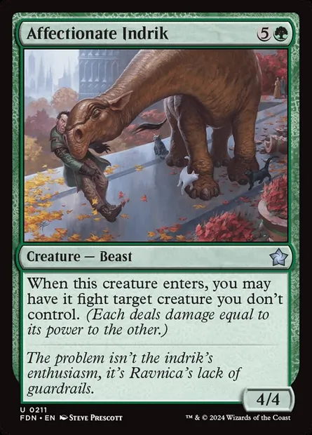 Affectionate Indrik, Magic card FDN 211 — Foundations set