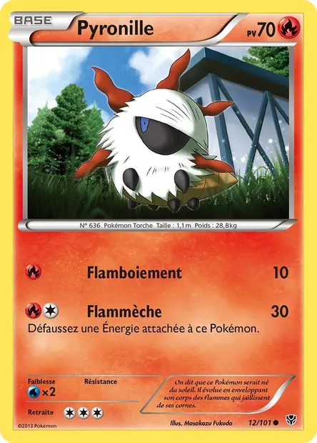 Pyronille, carte Pokémon PLB 12 — extension Explosion Plasma