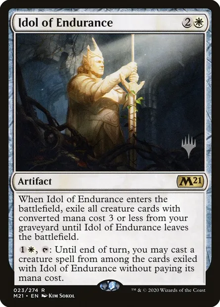 Idole de l'endurance, carte Magic PM21 23p — extension Core Set 2021 Promos