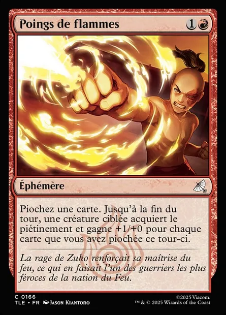 Poings de flammes, carte Magic TLE 166 — extension Avatar: The Last Airbender Eternal
