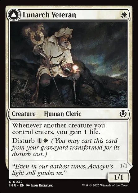 Lunarch Veteran // Luminous Phantom, Magic card INR 32 — Innistrad Remastered set