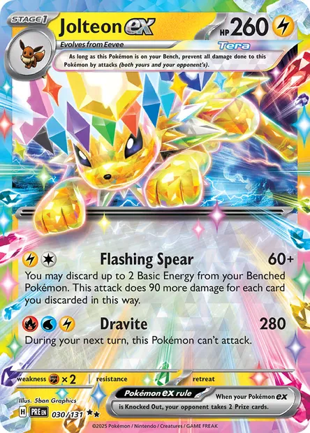 Jolteon ex, Pokémon card PRE 030 — Prismatic Evolutions set