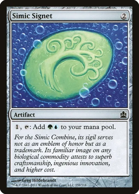 Simic Signet, Magic card CMD 259 — Commander 2011 set