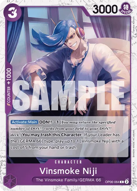Vinsmoke Niji, One Piece card OP06-064 — WINGS OF THE CAPTAIN set
