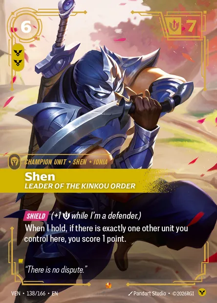 Shen, carte Riftbound VEN 138 — extension Vendetta