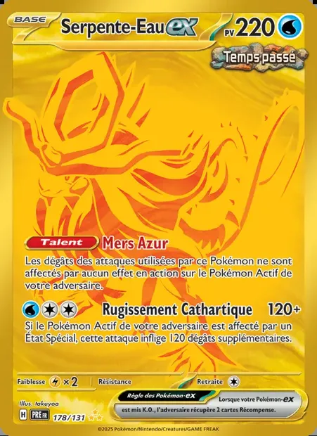 Serpente-Eau-ex, carte Pokémon PRE 178 — extension Évolutions Prismatiques