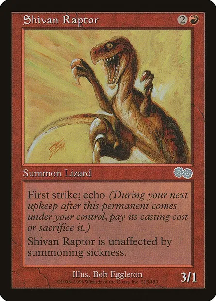 Raptor Shivan, carte Magic USG 215 — extension Epopée d'Urza