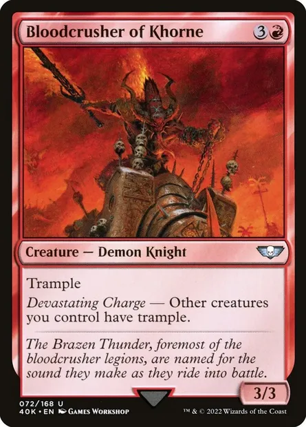 Bloodcrusher of Khorne, Magic card 40K 72 — Warhammer 40,000 Commander set