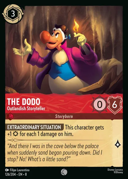 The Dodo - Outlandish Storyteller, Disney Lorcana card CH8-126 — The Reign of Jafar set