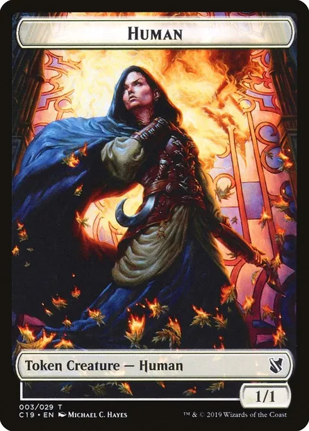 Human, carte Magic TC19 3 — extension Commander 2019 Tokens