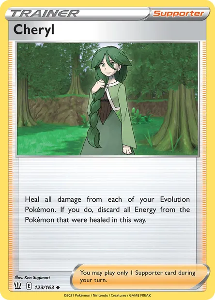 Cheryl, Pokémon card BST 123 — Battle Styles set
