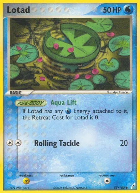 Lotad, Pokémon card CG 55 — Crystal Guardians set