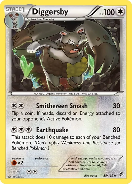Diggersby, Pokémon card PHF 88 — Phantom Forces set