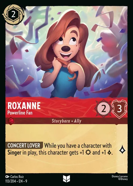 Roxanne - Powerline Fan, Disney Lorcana card CH9-113 — Fabled set