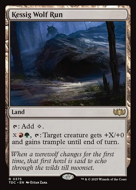 Kessig Wolf Run, Magic card TDC 375 — Tarkir: Dragonstorm Commander set