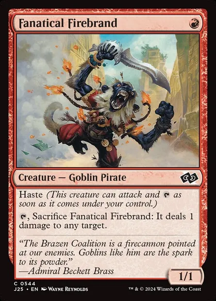 Fanatical Firebrand, Magic card J25 544 — Foundations Jumpstart set