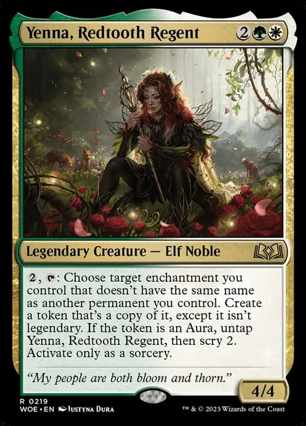 Yenna, Redtooth Regent, Magic card WOE 219 — Wilds of Eldraine set