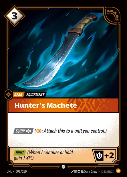 Hunter's Machete, carte Riftbound UNL 096 — extension Unleashed