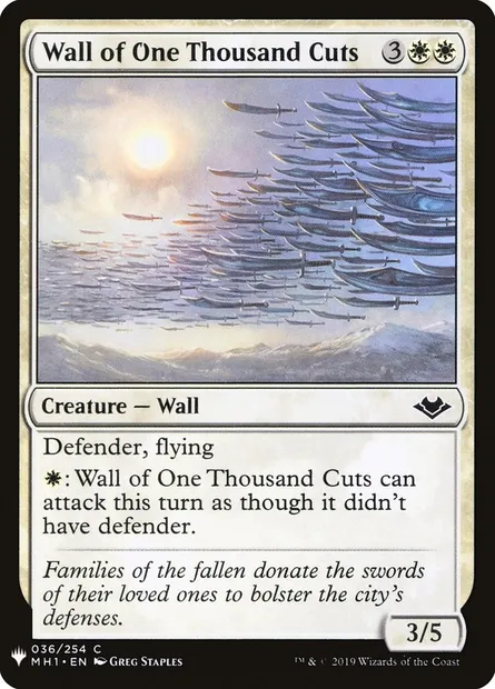 Wall of One Thousand Cuts, Magic card PLST MH1-36 — The List set