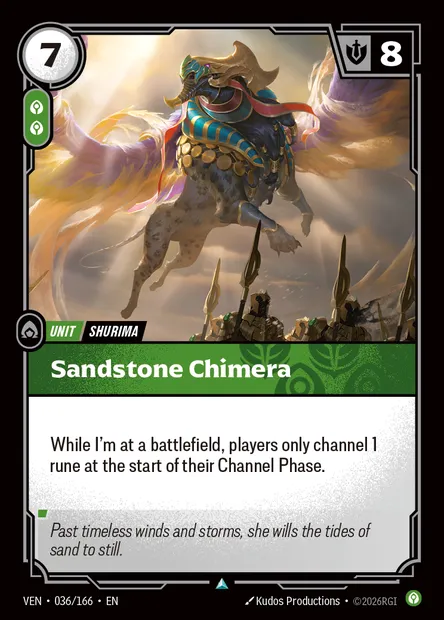 Sandstone Chimera, carte Riftbound VEN 036 — extension Vendetta