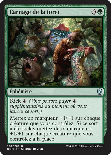 Carnage de la forêt, carte Magic DOM 188 — extension Dominaria
