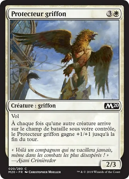 Protecteur griffon, carte Magic M20 20 — extension Core Set 2020