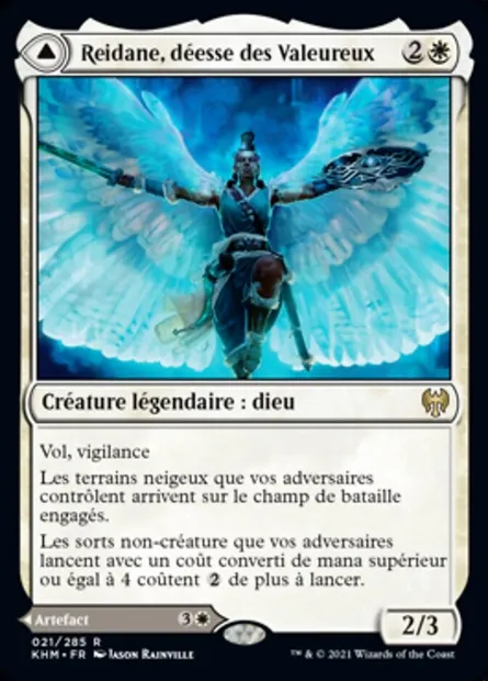 Reidane, déesse des Valeureux // Valkmira, bouclier du protecteur, carte Magic KHM 21 — extension Kaldheim