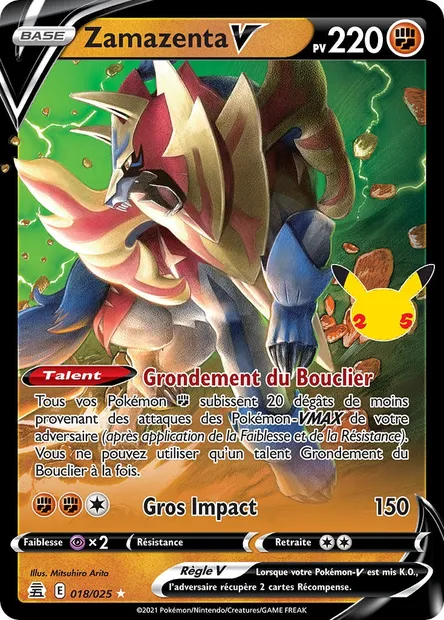 Zamazenta V, carte Pokémon CEL 18 — extension Célébrations