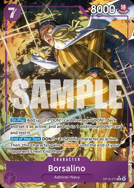 Borsalino, One Piece card OP16-073 — THE TIME OF BATTLE set