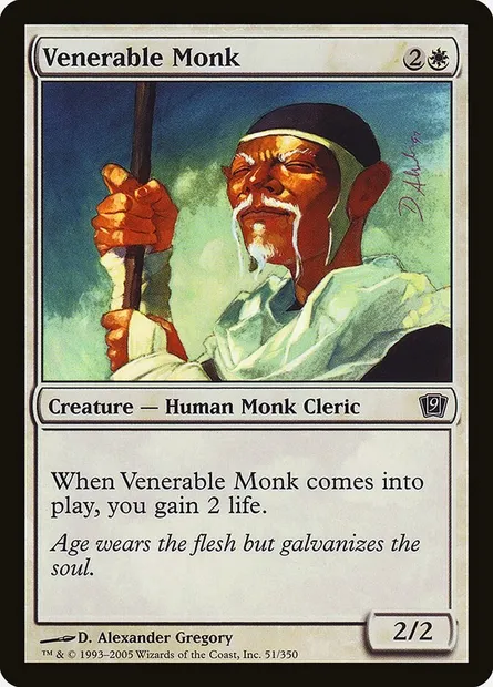 Moine vénérable, carte Magic 9ED 51★ — extension Neuvième Edition