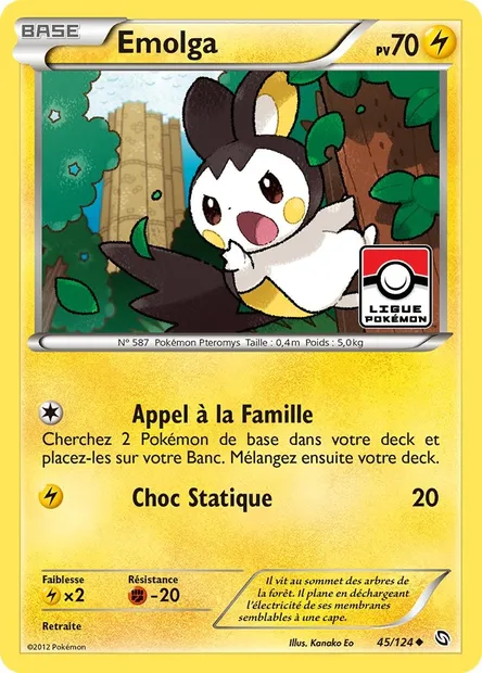 Emolga, carte Pokémon DRX 45 — extension Dragons Éxaltés