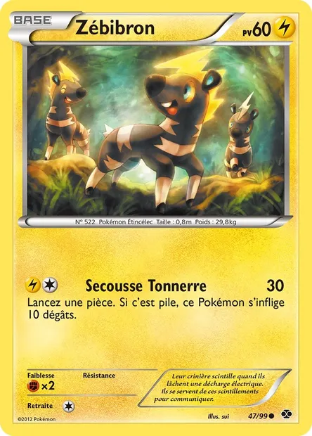 Zébibron, carte Pokémon NXD 47 — extension Destinées Futures