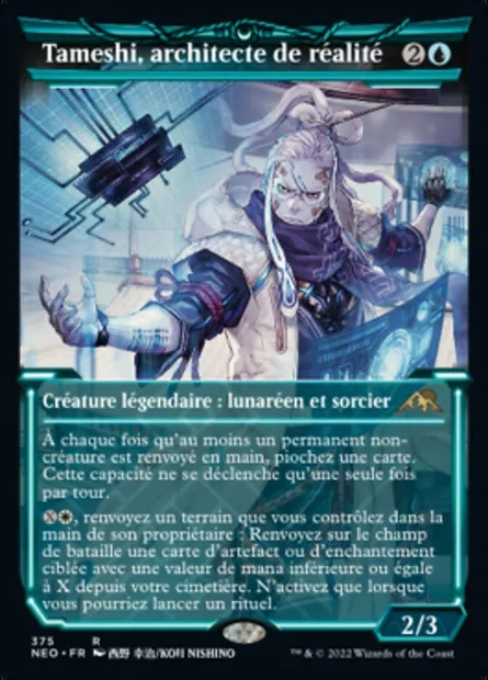 Tameshi, architecte de réalité, carte Magic NEO 375 — extension Kamigawa: La Dynastie Néon