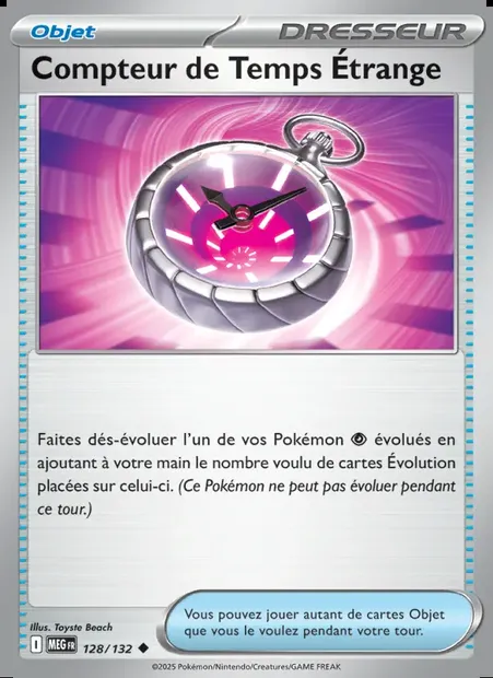 Compteur de Temps Étrange, carte Pokémon MEG 128 — extension Méga-Évolution
