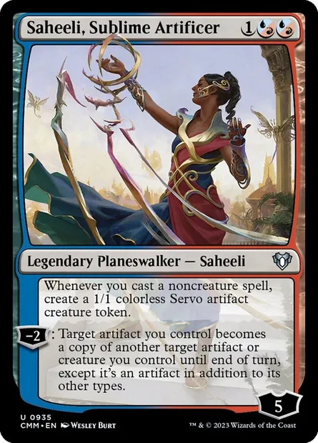 Saheeli, Sublime Artificer, Magic card CMM 935 — Commander Masters set