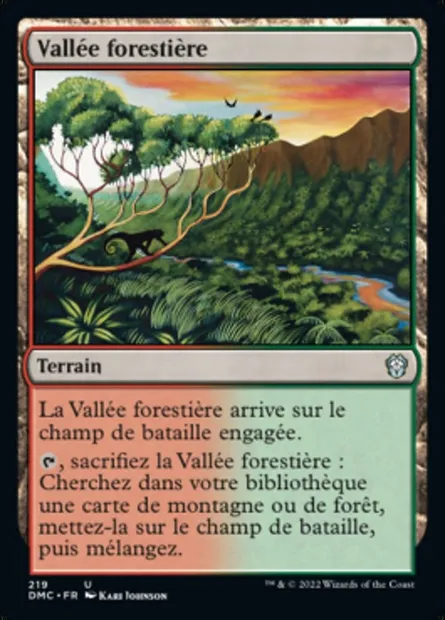 Vallée forestière, carte Magic DMC 219 — extension Dominaria United Commander