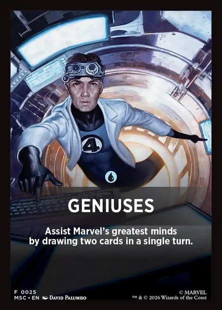 Geniuses, carte Magic FMSC 25 — extension Marvel Super Heroes Jumpstart Front Cards