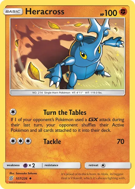 Heracross, Pokémon card UNM 107 — Unified Minds set
