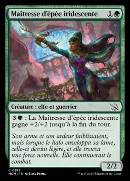 Maîtresse d'épée iridescente, carte Magic MOM 195 — extension L'invasion des machines