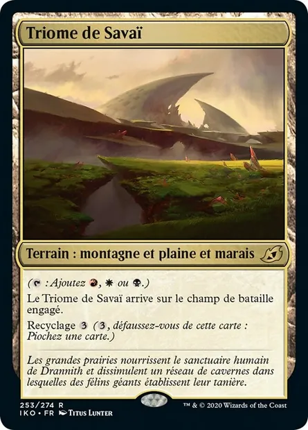 Triome de Savaï, carte Magic IKO 253 — extension Ikoria: Lair of Behemoths