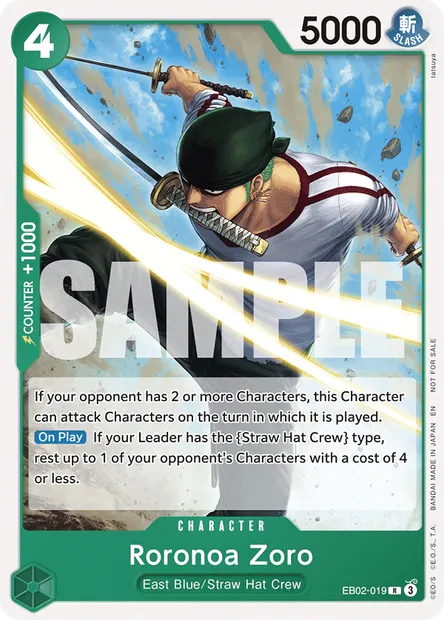 Roronoa Zoro, carte One Piece EB02-019 — extension Anime 25th Collection
