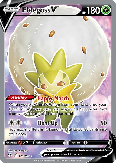 Eldegoss V, Pokémon card RCL 176 — Rebel Clash set