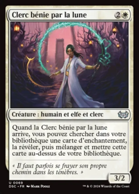 Clerc bénie par la lune, carte Magic DSC 69 — extension Duskmourn: House of Horror Commander