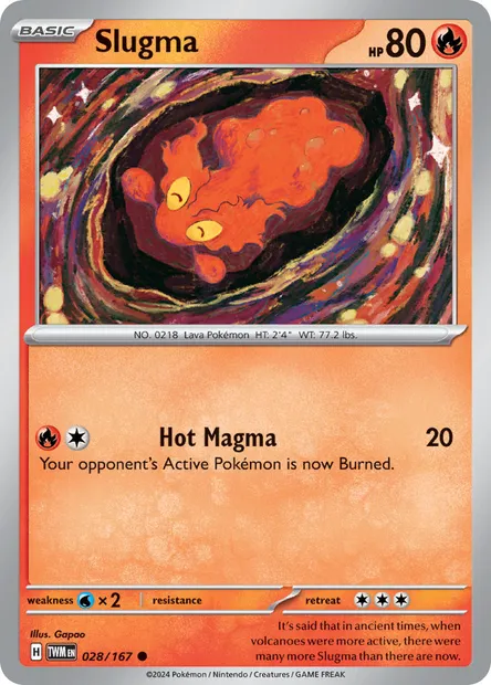 Slugma, Pokémon card TWM 028 — Twilight Masquerade set