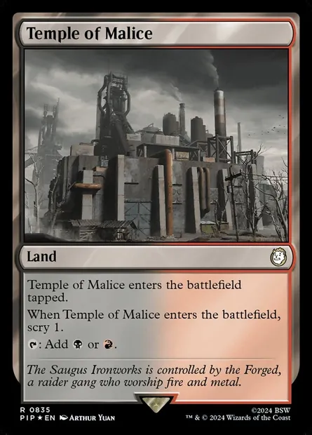 Temple de la malice, carte Magic PIP 835 — extension Fallout